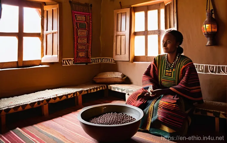 아디스아바바 숙박 추천 - **Prompt:** A vibrant, contemporary coffee shop scene in the Bole district of Addis Ababa. The cafe ...